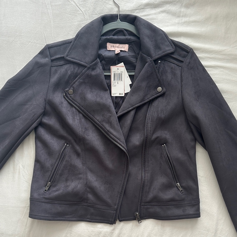 Philosophy Women's Dark Gray Suede Jacket